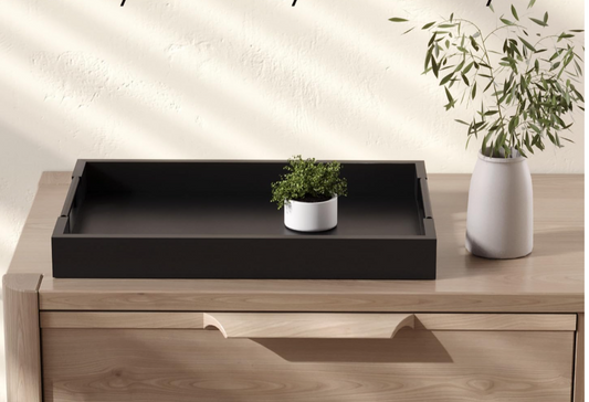 Modern Black Wood Serving Tray